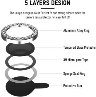 Protector din Sticlă Călită pentru Lentilele Camerei cu Diamant iPhone 13 Pro 13 Pro Max Auriu
