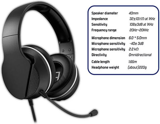 Subsonic SA5604 Über Ohr Gaming-Headset mit Verbindung 3,5mm Weiß