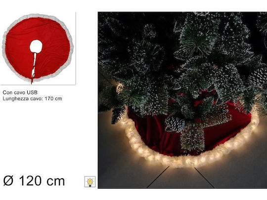 Weihnachtsbaumrock Stoff Rot mit Pelztextur Ψάθινη