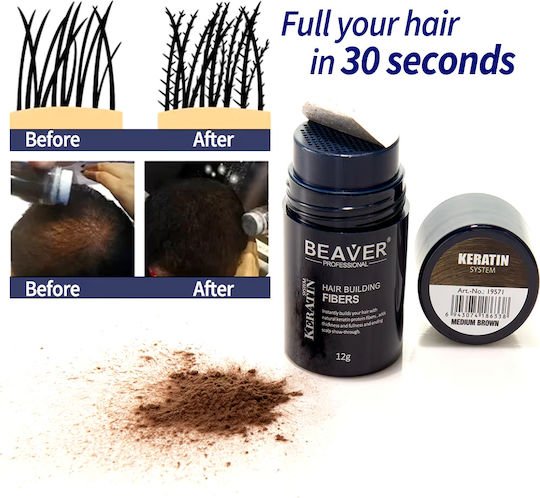 Beaver Fibre Acoperirea Subțierii Părului cu keratină 12gr