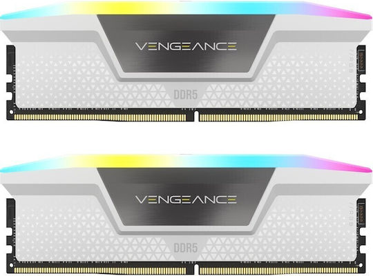 Corsair Vengeance RGB 32GB DDR5 RAM with 2 Modules (2x16GB) and 6000 Speed for Desktop