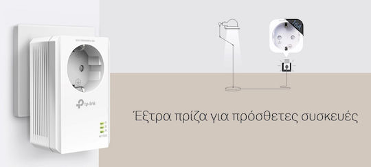 TP-LINK TL-PA7017P v4 Powerline Wired with Passthrough Socket and Gigabit Ethernet Port