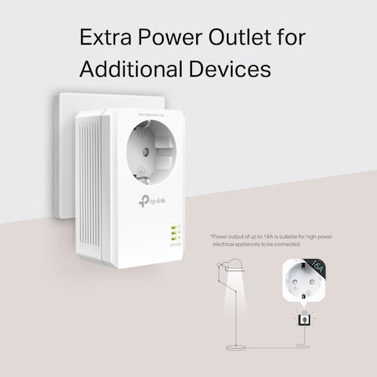 TP-LINK TL-PA7017P KIT v1 Powerline pentru Conexiune prin Cablu cu Prin trecere Prize și Port Gigabit Ethernet