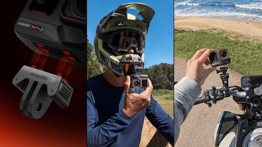 Insta360 Ace Pro 2 Action Camera 8K Underwater Dual Battery Bundle with Touch Screen 2.4" and Wi-Fi Black