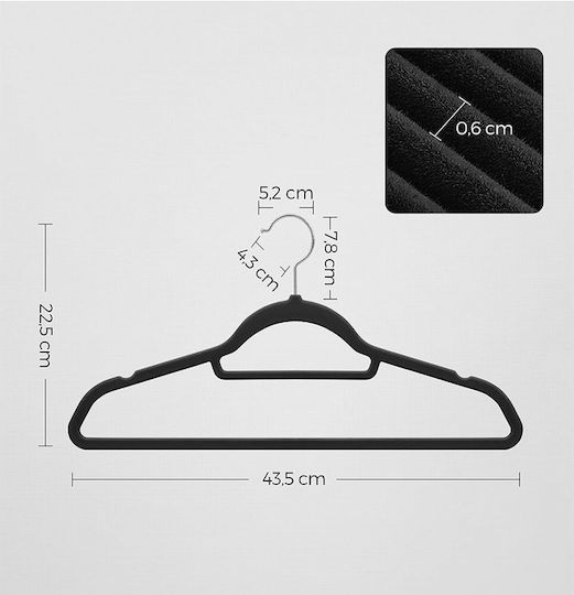Songmics Clothes Hanger Black CRF50B 50pcs