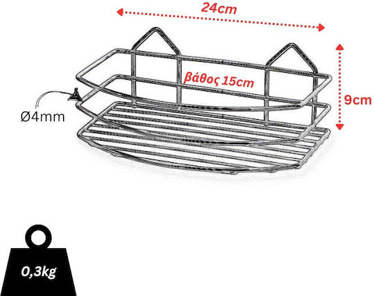 Tekno-Tel 455.BK007/ST Επιτοίχια Ραφιέρα Μπάνιου Inox 24x15x9cm Ασημί Tekno-Tel 455.BK007/ST Επιτοίχια Ραφιέρα Μπάνιου Inox 24x15x9cm Ασημί