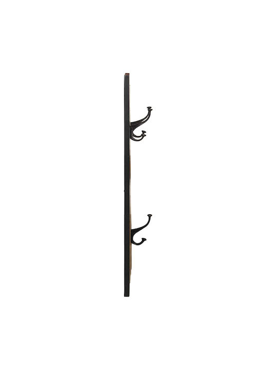 vidaXL Wooden Wall Hanger 6 Hooks Brown 40x2cm
