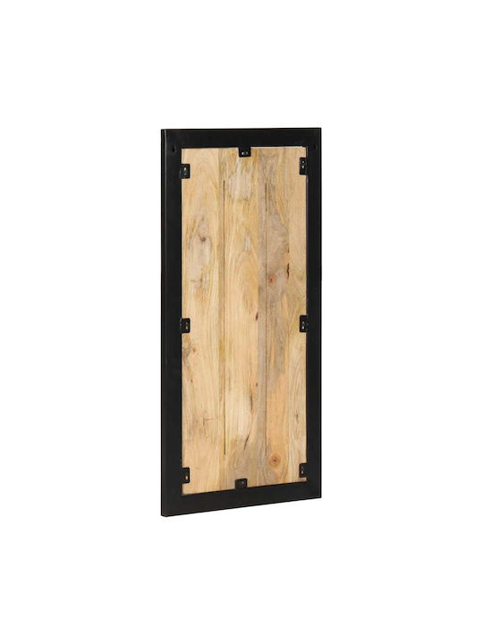 vidaXL Wooden Wall Hanger 6 Hooks Brown 40x2cm