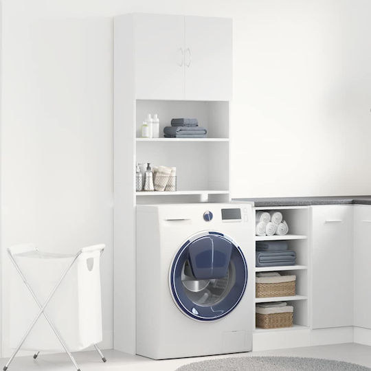 vidaXL Ντουλάπι Μπάνιου Πλυντηρίου 64x24x190cm Λευκό