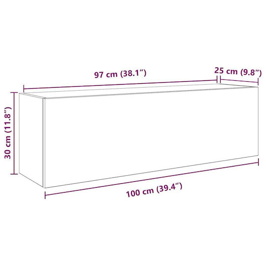 vidaXL Badezimmerschrank B100xT25xH30cm Sonoma