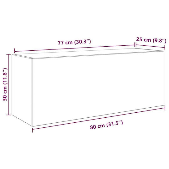 vidaXL Ντουλάπι Μπάνιου 80x25x30cm Λευκό