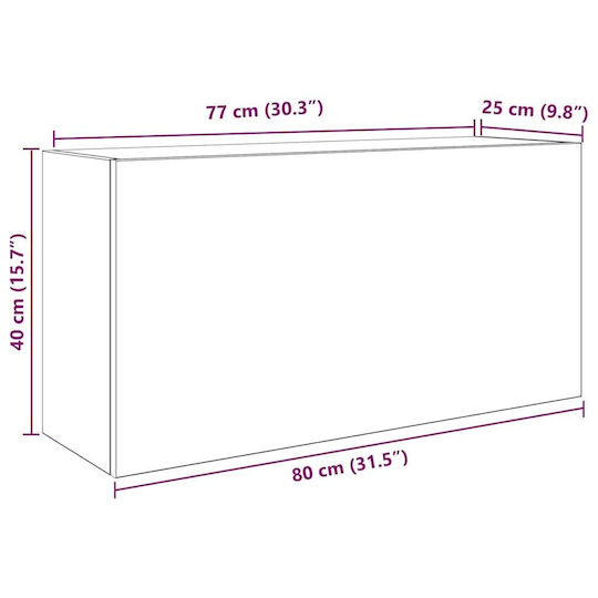 vidaXL Badezimmerschrank B80xT25xH40cm Weiß