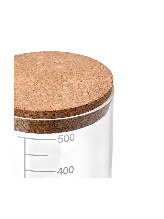 Estia Vase General Use with Cork Glass Transparent 500ml