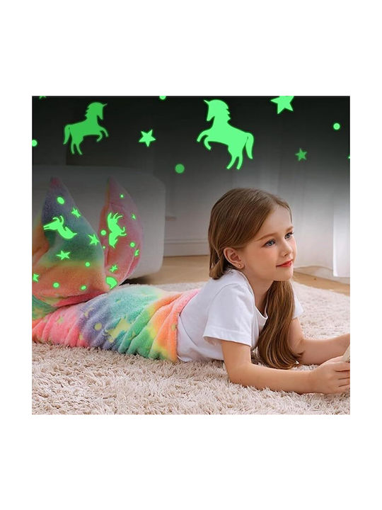 Blanket Tail Mermaid Glowing Pink 43x100cm