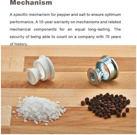 Bisetti Milano Manual Plastic Salt Mill 17.5cm Transparent