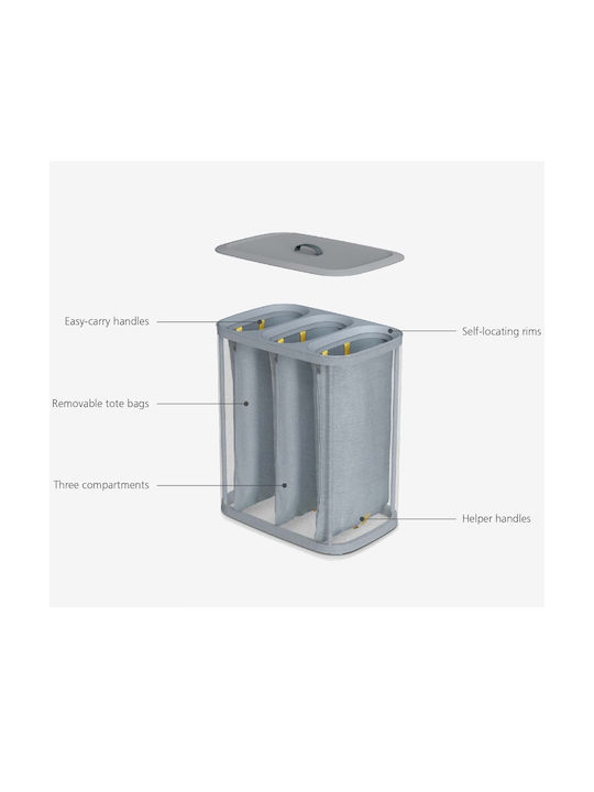 Joseph Joseph Coș De Rufe Din Plastic 90l Cu Capac 71x59,1x39,5cm Gri