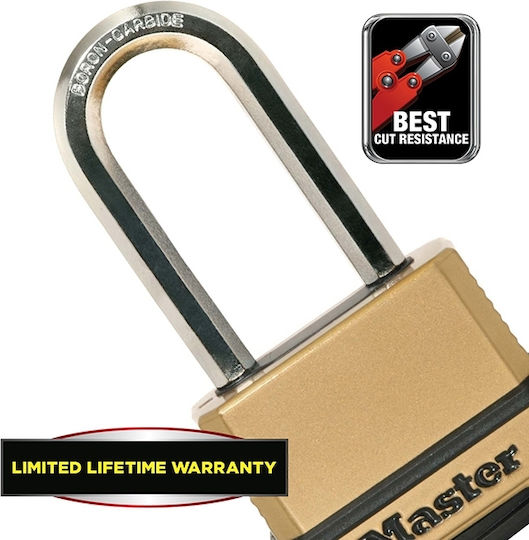 Master Lock Ατσάλινο Λουκέτο Μακρύλαιμο Συνδυασμού 50mm Ασημί