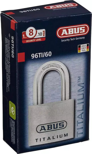 Abus 96 Titalium Steel Padlock Brass with Key 60mm 1pcs