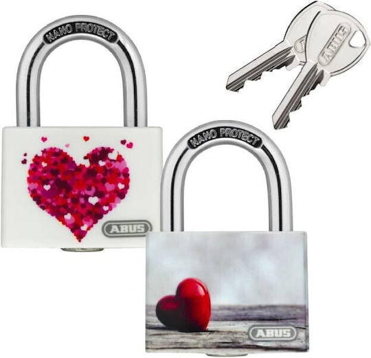 Abus Τ65ΑL/40 My Love Aluminium Vorhängeschloss Messing mit Schlüssel 43mm 1Stück