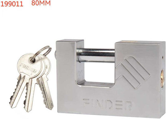 Finder Padlock Monoblock with Key 80mm 1pcs