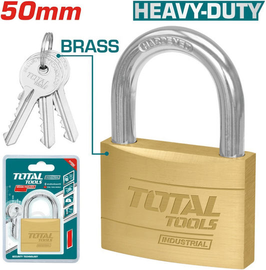 Total Steel Padlock Brass with Key 50mm 1pcs