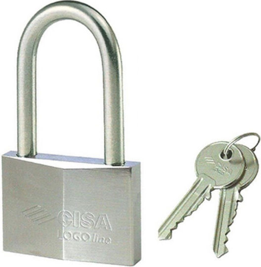 Cisa Locking Line Steel Padlock Lengthened with Key No 40 40mm 1pcs