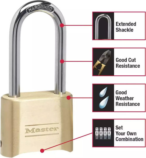 Master Lock Bronz Lăcăt Potcoavă Combinație 1buc