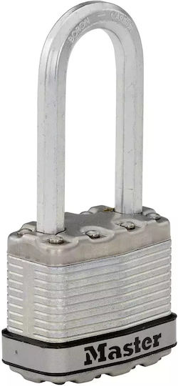 Master Lock Ατσάλινο Λουκέτο Μακρύλαιμο με Κλειδί 45mm Ασημί 16τμχ