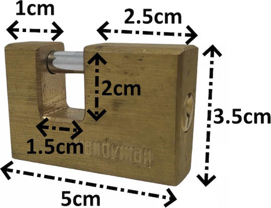 Yale Bronze Padlock Monoblock with Key 50mm 1pcs
