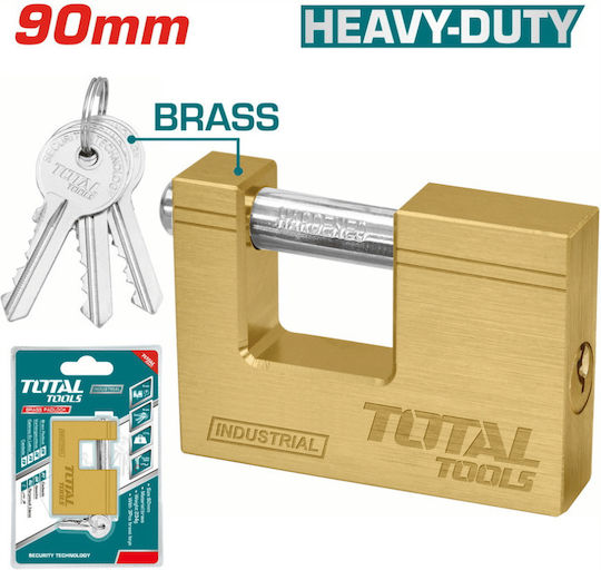 Total Steel Padlock Monoblock with Key 90mm 1pcs