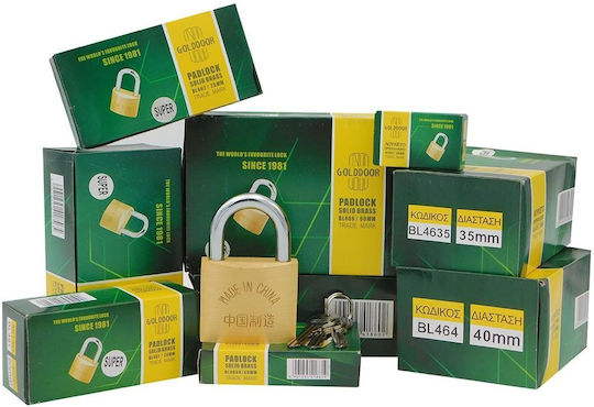 Golddoor Bronze Padlock Brass with Key 40mm 1pcs