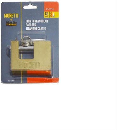 Moretti Moretti Λουκέτο Τάκου με Κλειδί No 80 80mm Κίτρινο