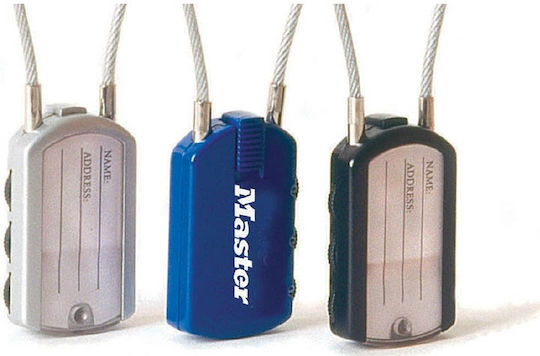 Master Lock Padlock with Cable Combination Blue Blue 1pcs
