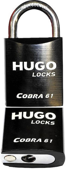 Hugo Locks Cobra 61 Steel Padlock Brass with Key 61mm Black 1pcs