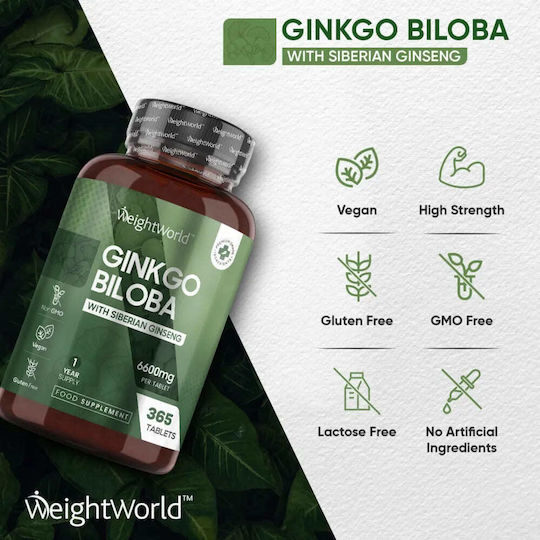 WeightWorld Ginkgo Biloba 6600mg 365 tabs