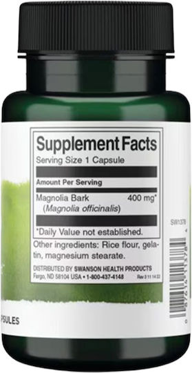 Swanson Magnolia Bark 400mg 60 κάψουλες