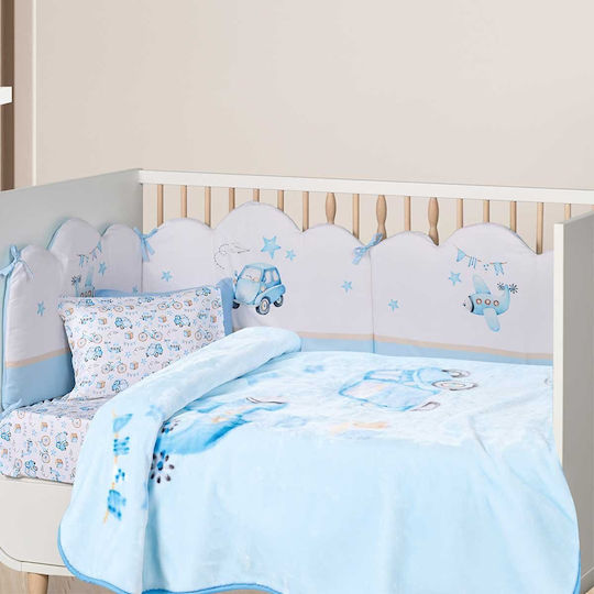 Das Home Blanket Cot Velvet Light Blue 110x140cm