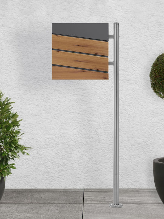 ML-Design Cutie Poștală pentru Exterior Inox în Culoarea Gri 37x36.5x11cm