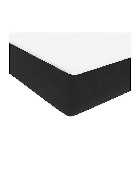 Vidaxl Pat Boxspring Saltea Negru 160x210cm Catifea 1 Buc Dublu Negru