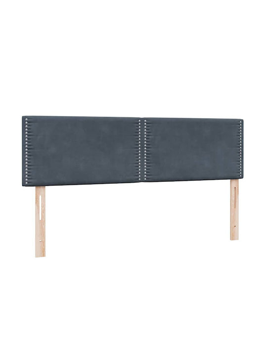 Doppelbett Bezogen mit Stoff Dunkelgrau mit Lattenrost & Matratze 160x210cm