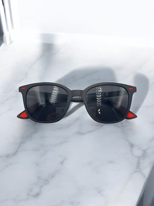 Dasoon Vision Unisex Sunglasses with Black Plastic Frame and Black Polarized Lens 2478077