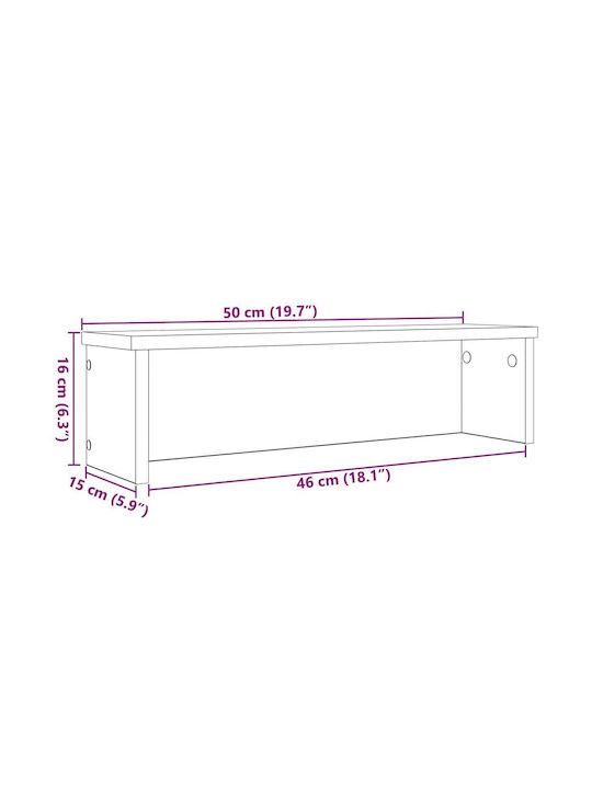 Vidaxl Stackable Kitchen Shelf Sonoma Oak 50x15x16 cm Brown
