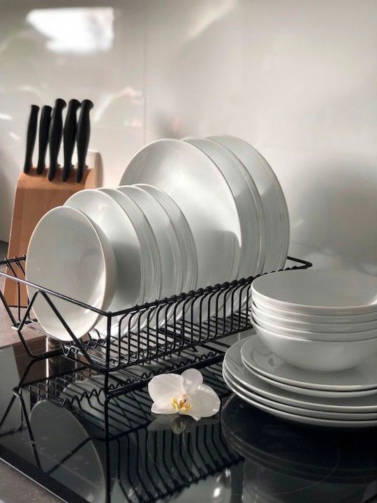 Emfasi Boss Coupe Platinum Silver Porcelain Dinnerware Set 40pcs