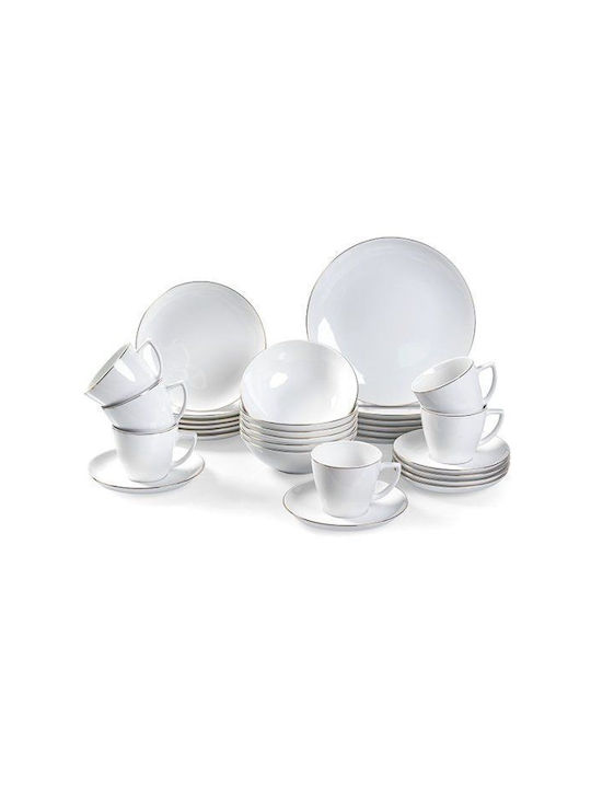 Emfasi Boss Bowl Gold Porcelain Dinnerware Set 44pcs