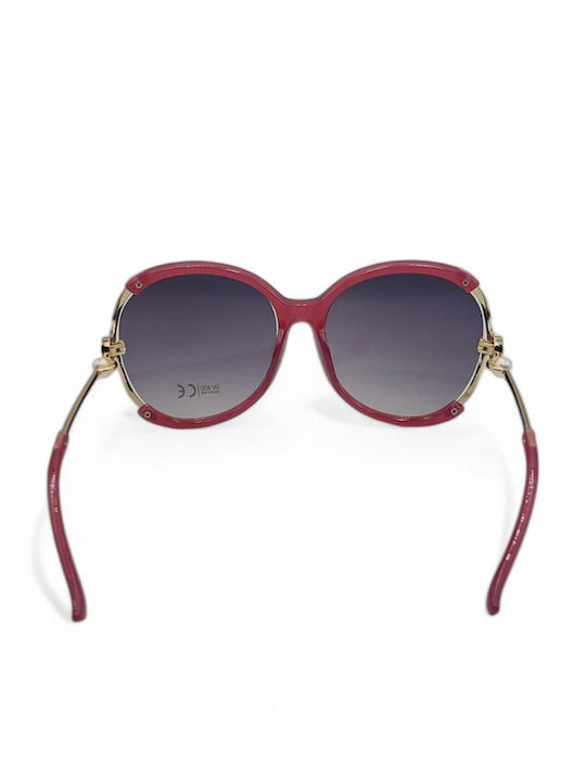 Dasoon Vision Women's Sunglasses with Purple Plastic Frame and Gray Lens 2478098