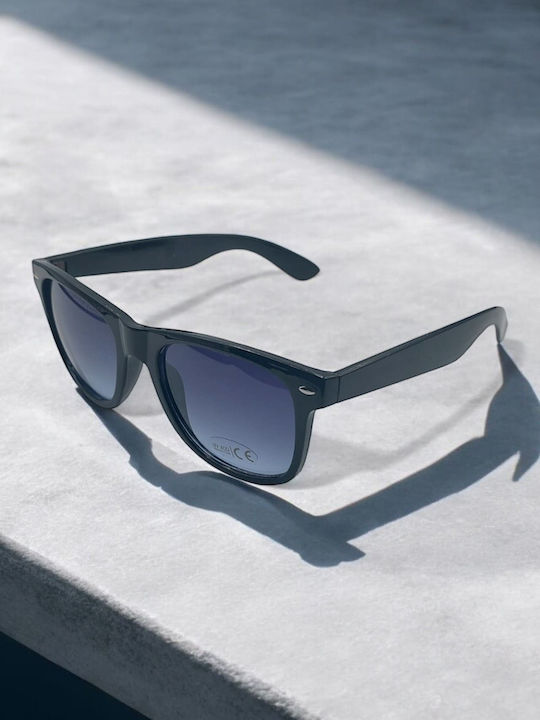 Dasoon Vision Unisex Γυαλιά Ηλίου με Μαύρο Κοκκάλινο Σκελετό και Μπλε Φακό 2478020