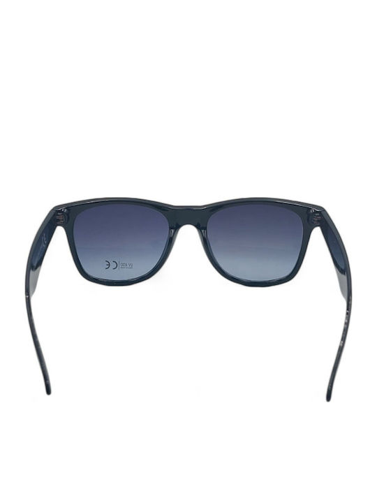 Dasoon Vision Unisex Γυαλιά Ηλίου με Μαύρο Κοκκάλινο Σκελετό και Μπλε Φακό 2478020