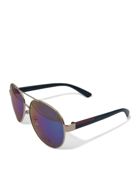 Dasoon Vision Unisex Γυαλιά Ηλίου με Χρυσό Σκελετό και Χρυσό Φακό 2478038