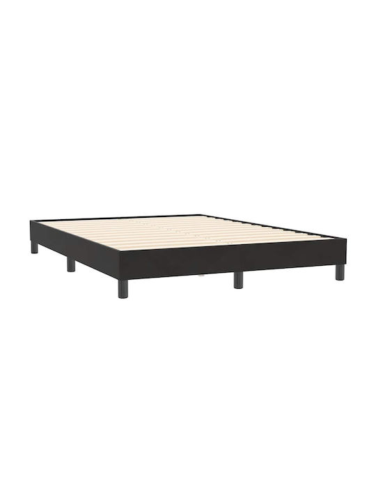 Vidaxl Κρεβάτι Boxspring Στρώμα Μαύρο 160x210cm Βελούδινο 1 Τεμ Διπλό Μαύρο