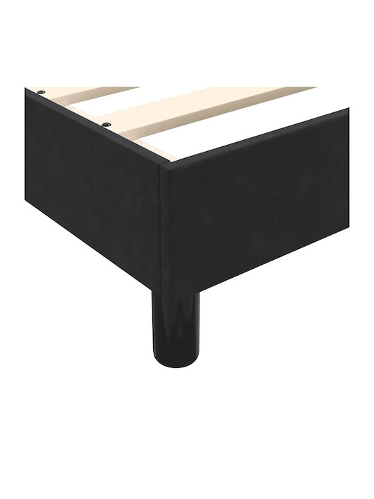 Vidaxl Κρεβάτι Boxspring Στρώμα Μαύρο 160x210cm Βελούδινο 1 Τεμ Διπλό Μαύρο